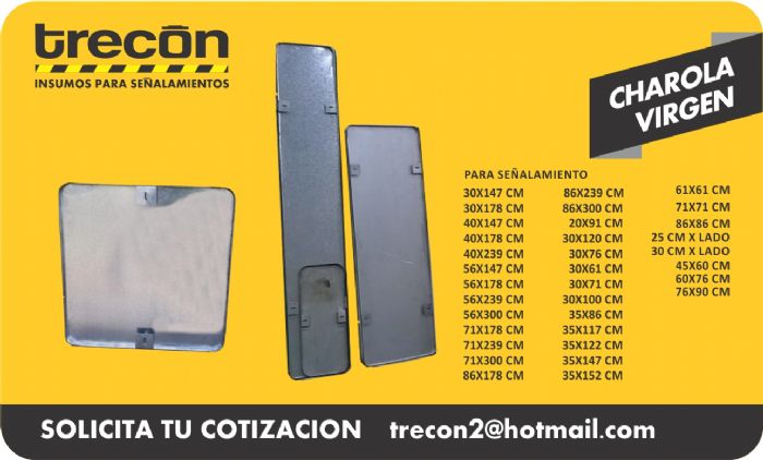 CHAROLA VIRGEN PARA SEÑALAMIENTOS